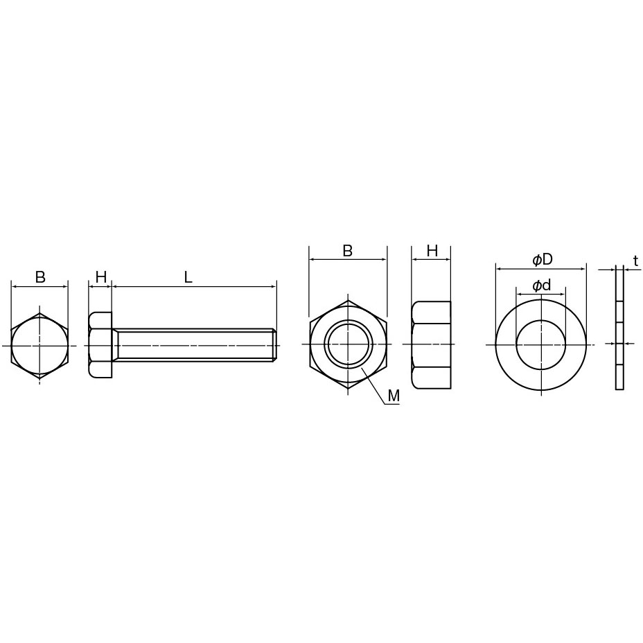 ＰＴＦＥ 六角ボルト PTFE 6ｶｸBT X 鉄 または標準 生地 12 25
