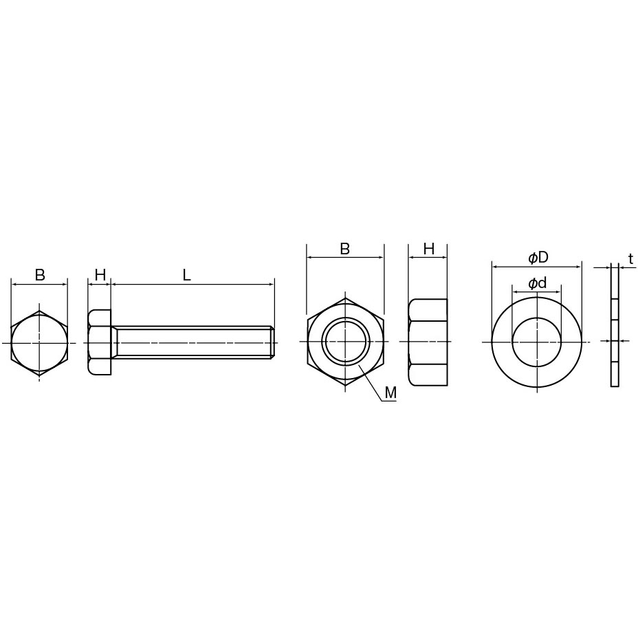 フロンケミカル フッ素樹脂(PTFE)六角ボルトM8(10個入) NR1663-003 10